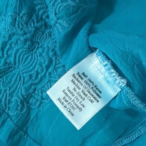 Johnny Was Sangria Embroidered Button Down Blouse - Picture 8 of 8